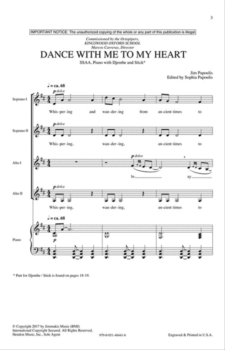 Dance with Me to My Heart SSAA scores gallery preview page 2