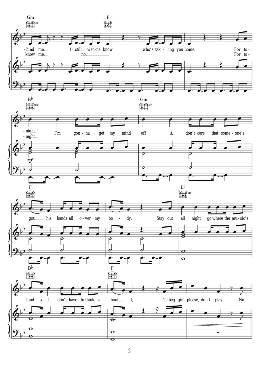 No More Sad Songs (featuring Machine Gun Kelly) Piano, Vocal scores gallery preview page 2