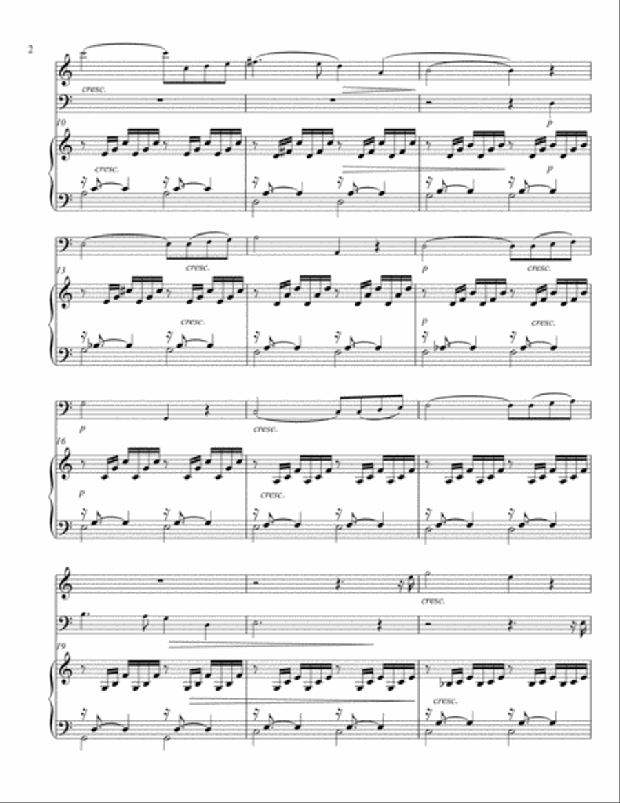 Ave Maria - Charles Gounod/J.S. Bach, arranged for Flute, Cello and Piano Flute scores gallery preview page 2