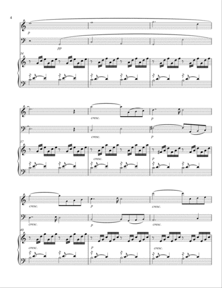 Ave Maria - Charles Gounod/J.S. Bach, arranged for Flute, Cello and Piano Flute scores gallery preview page 4