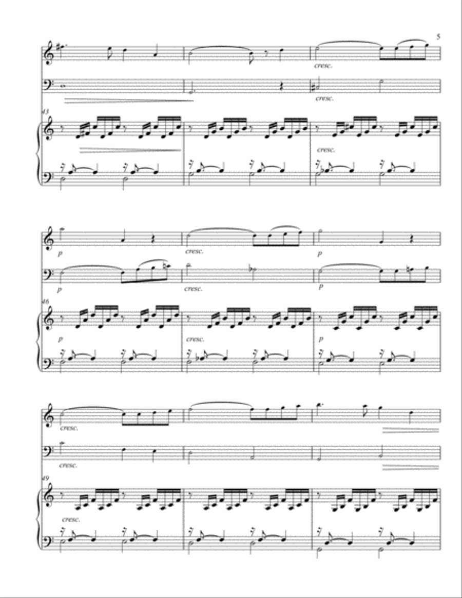 Ave Maria - Charles Gounod/J.S. Bach, arranged for Flute, Cello and Piano Flute scores gallery preview page 5