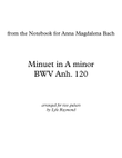 Minuet in A minor, BWV Anh. 120 for two guitars