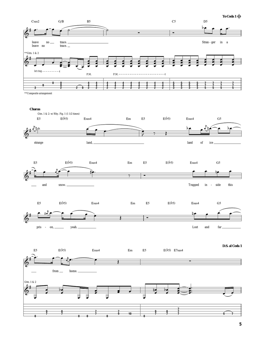 Stranger In A Strange Land Acoustic Guitar scores gallery preview page 5