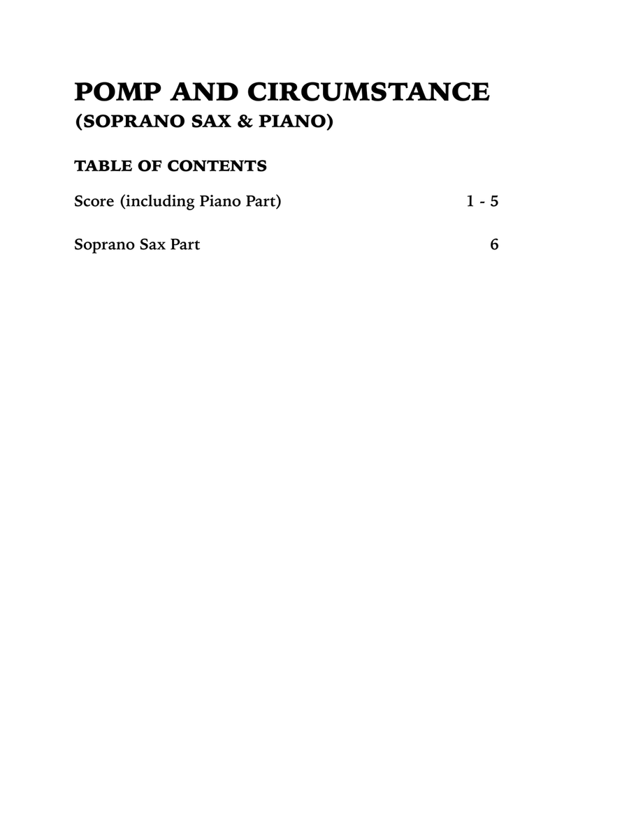 Pomp and Circumstance (Soprano Sax and Piano) Soprano Saxophone scores gallery preview page 4