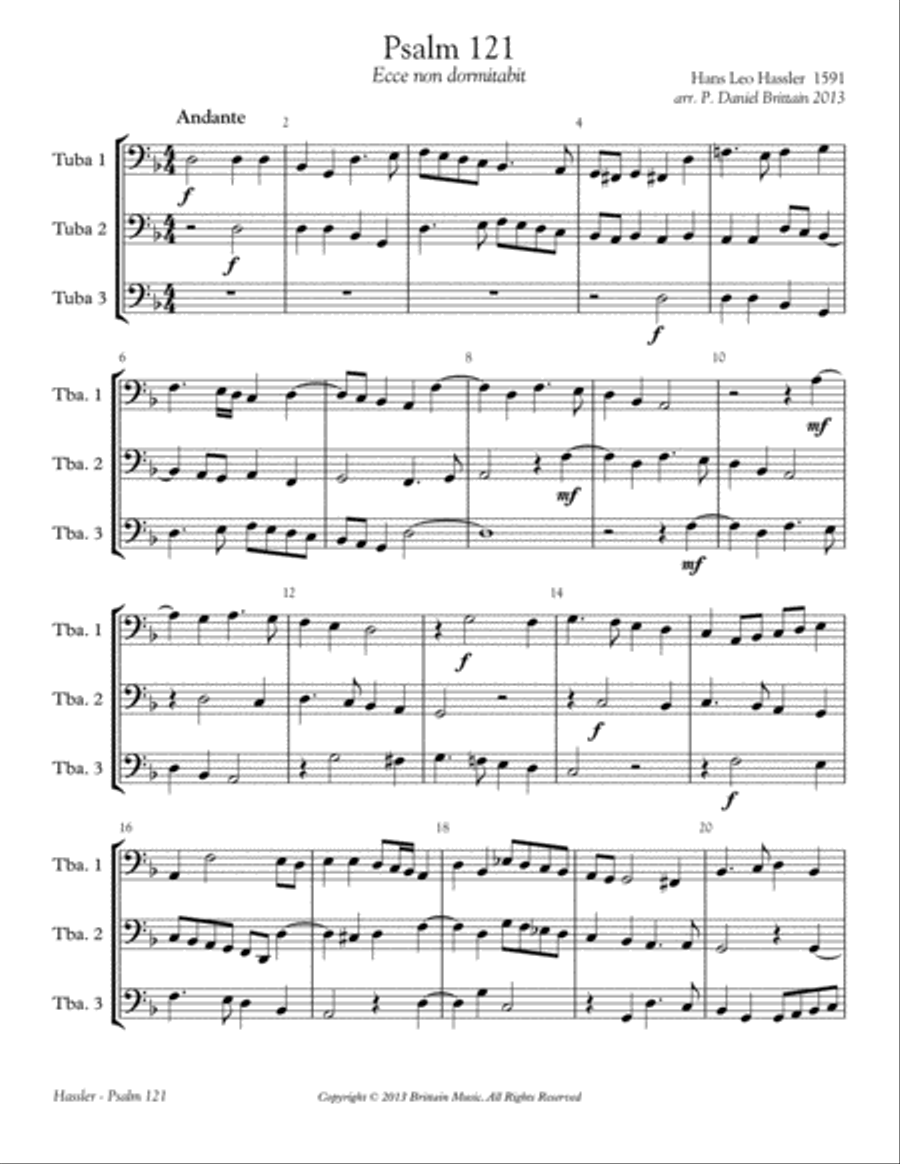 Psalm 121 Tuba scores gallery preview page 2