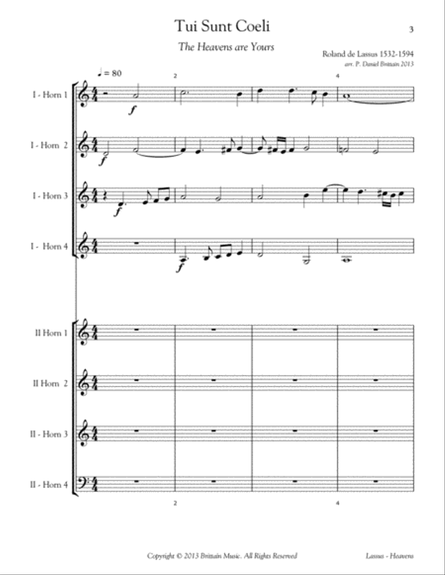 The Heavens are Yours (Tui Sund Coeli) Brass Ensemble scores gallery preview page 3