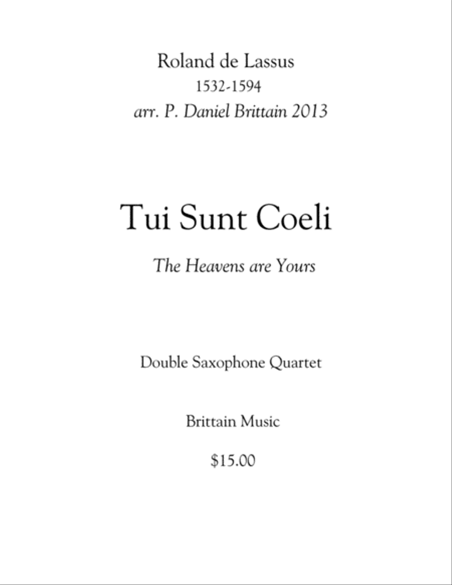 The Heavens are Yours (Tui Sund Coeli) Woodwind Quartet scores gallery preview page 1