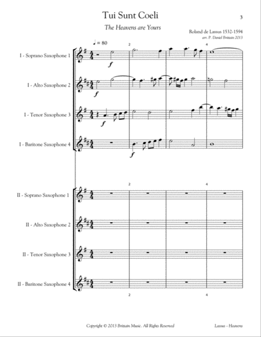 The Heavens are Yours (Tui Sund Coeli) Woodwind Quartet scores gallery preview page 3