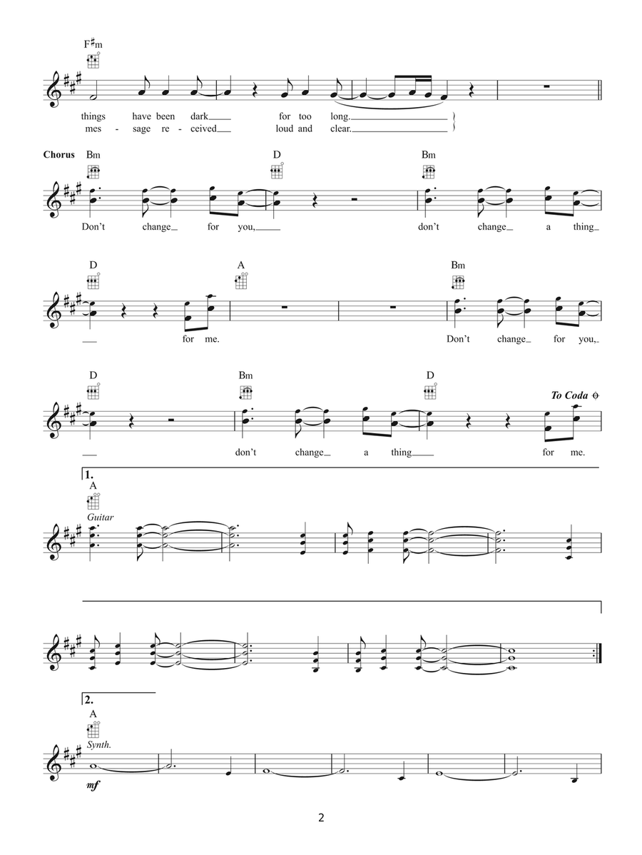Don't Change Don't Change Ukulele scores gallery preview page 2