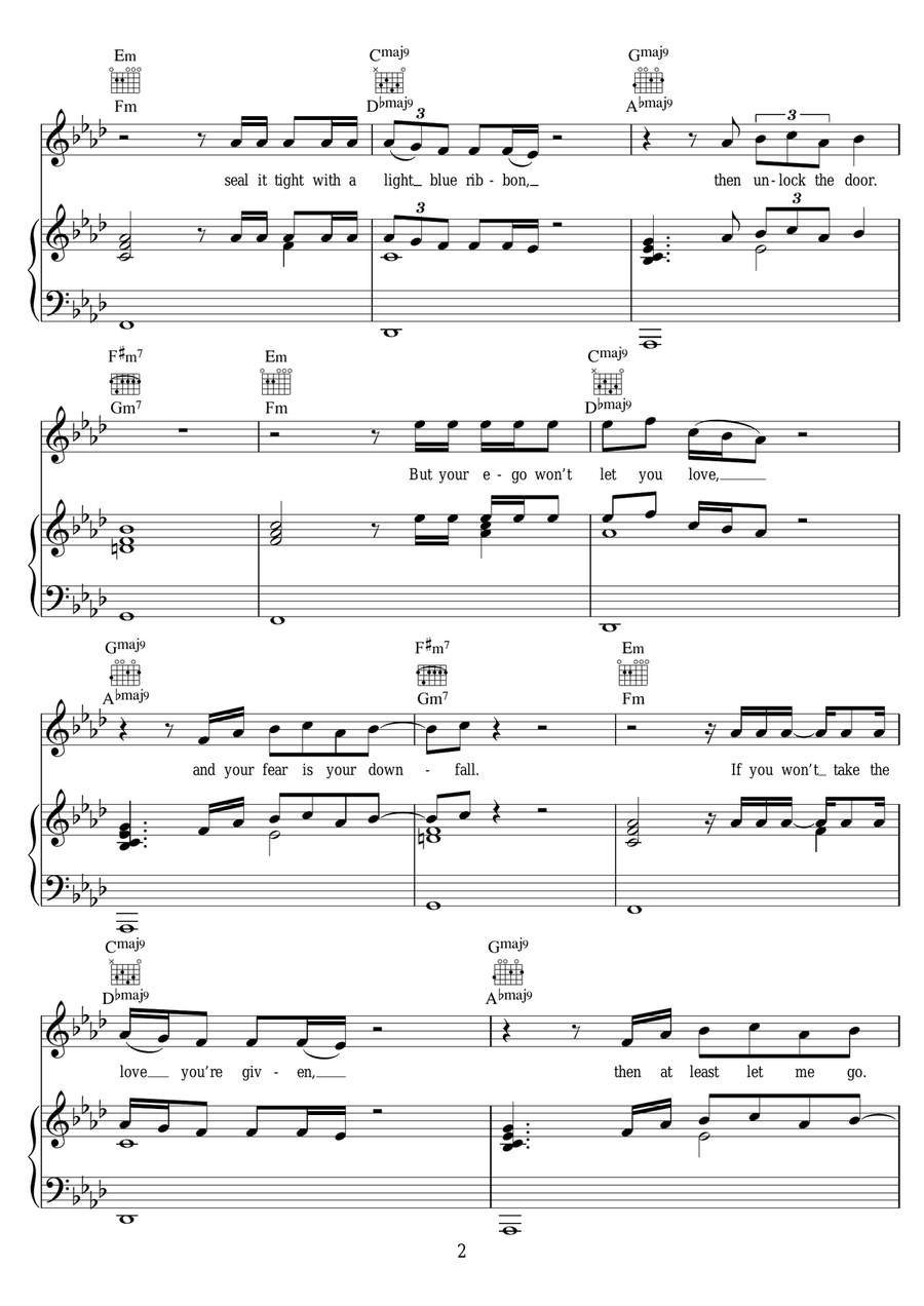 The Love You're Given The Love You're Given Piano, Vocal scores gallery preview page 2