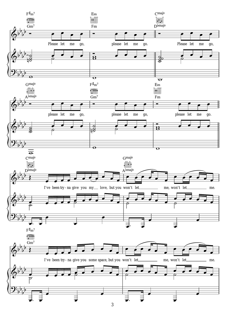 The Love You're Given The Love You're Given Piano, Vocal scores gallery preview page 3
