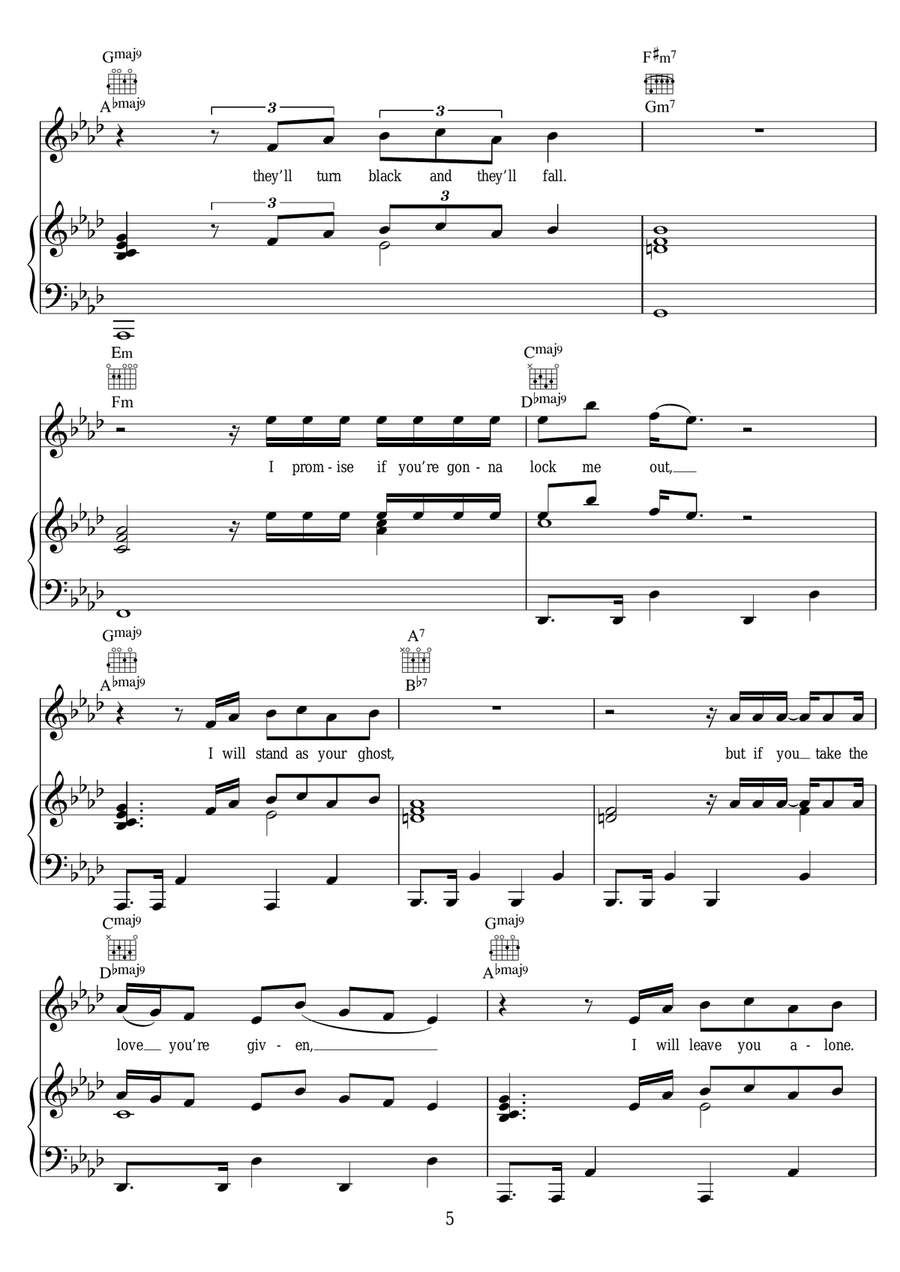 The Love You're Given The Love You're Given Piano, Vocal scores gallery preview page 5