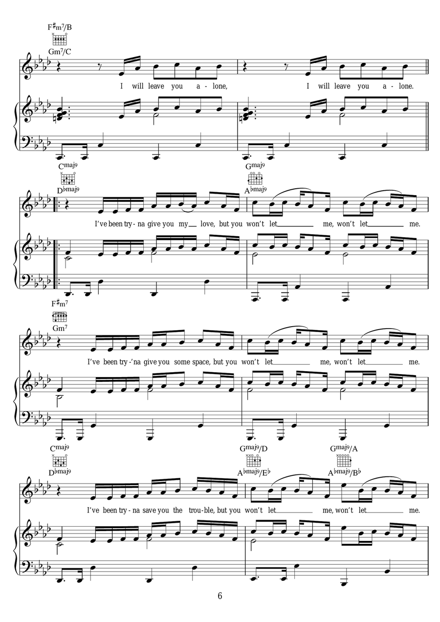 The Love You're Given The Love You're Given Piano, Vocal scores gallery preview page 6