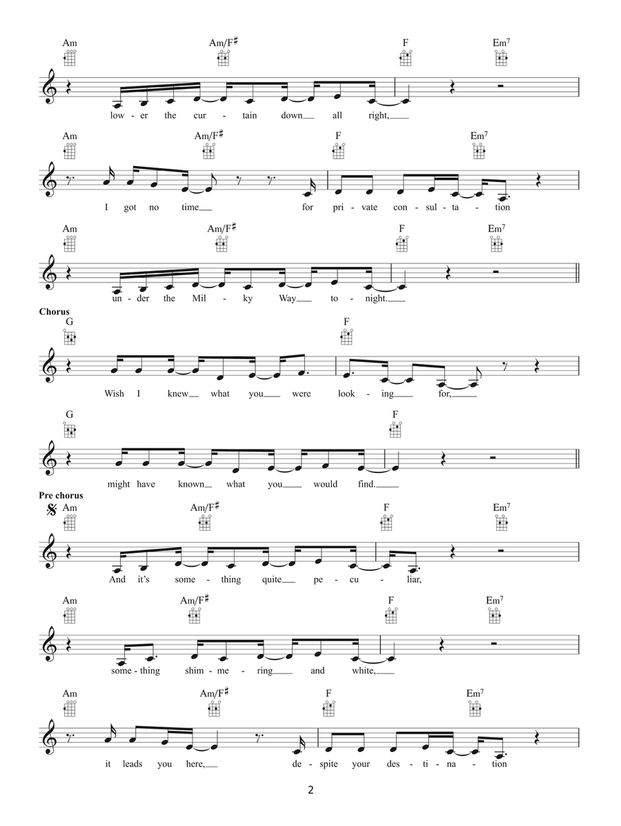 Under The Milky Way Under The Milky Way Ukulele scores gallery preview page 2