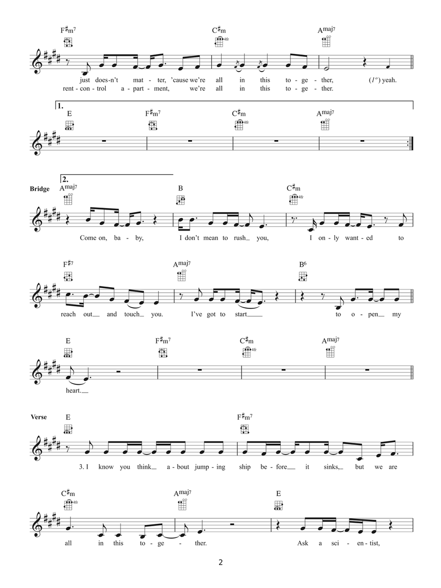 We're All In This Together Ukulele scores gallery preview page 2