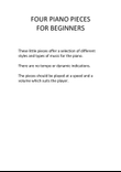 Four Pieces For Beginners On The Piano
