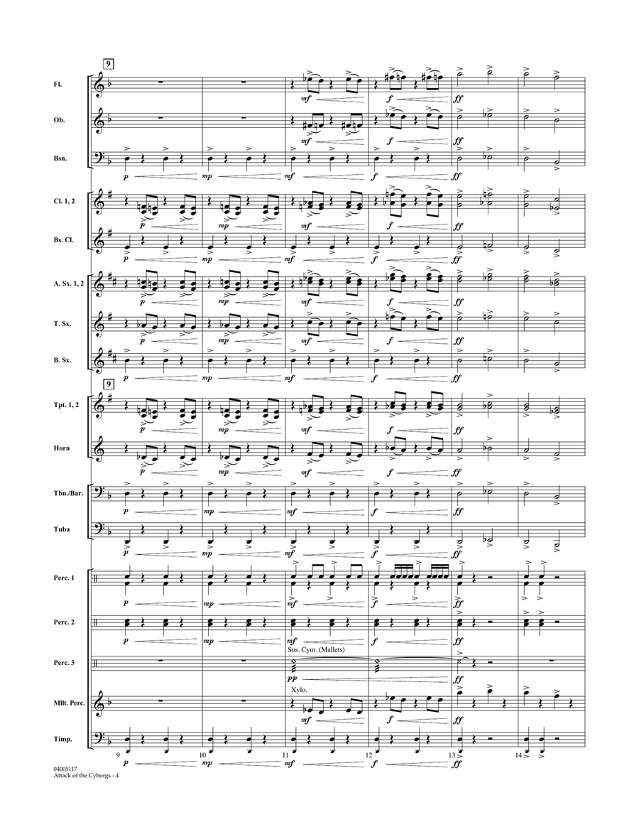 Attack of the Cyborgs - Conductor Score (Full Score) Concert Band scores gallery preview page 4