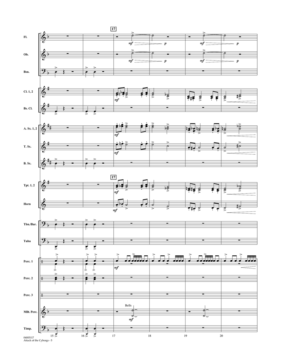 Attack of the Cyborgs - Conductor Score (Full Score) Concert Band scores gallery preview page 5