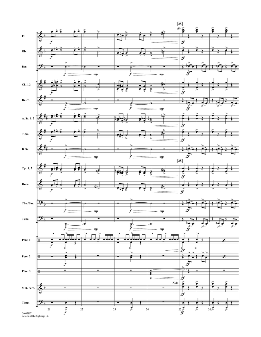 Attack of the Cyborgs - Conductor Score (Full Score) Concert Band scores gallery preview page 6