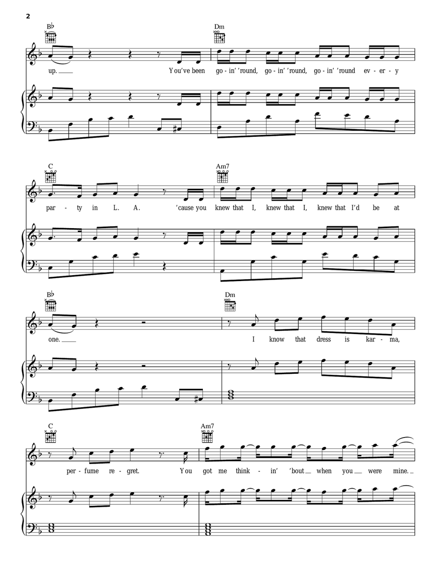 Attention Attention Piano, Vocal, Guitar scores gallery preview page 2