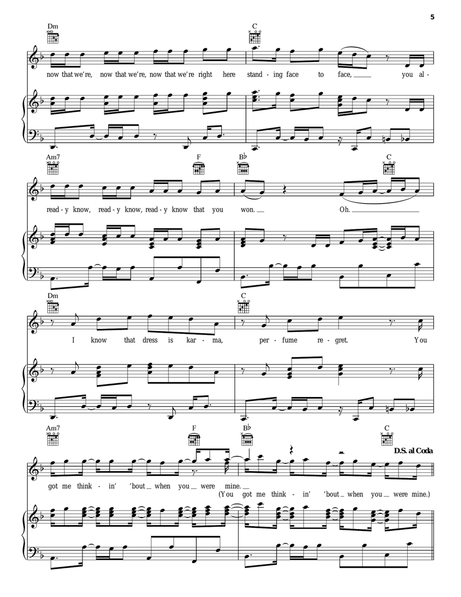 Attention Attention Piano, Vocal, Guitar scores gallery preview page 5