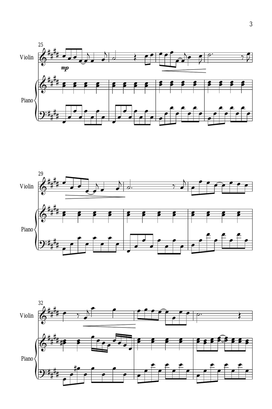 One More Day One More Day Violin Solo scores gallery preview page 3