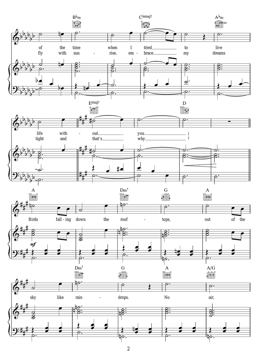 Birds Birds Piano, Vocal scores gallery preview page 2
