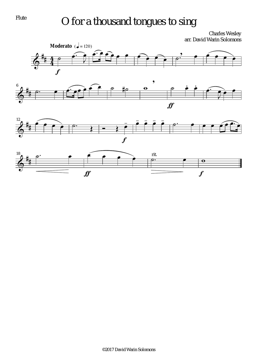 O for a thousand tongues to sing for wind quartet Woodwind Quartet scores gallery preview page 4