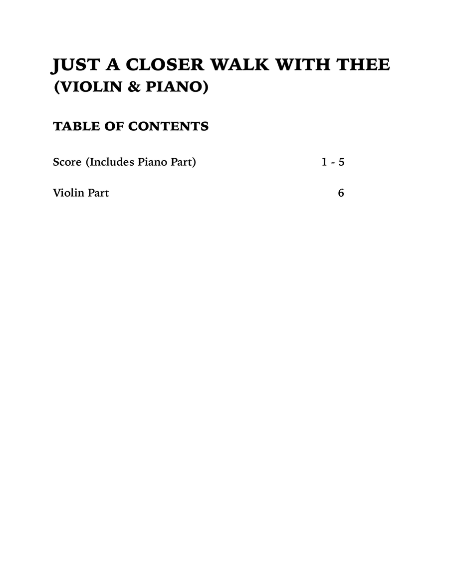 Just a Closer Walk with Thee / Solace (in G Major): Violin and Piano Violin Solo scores gallery preview page 4