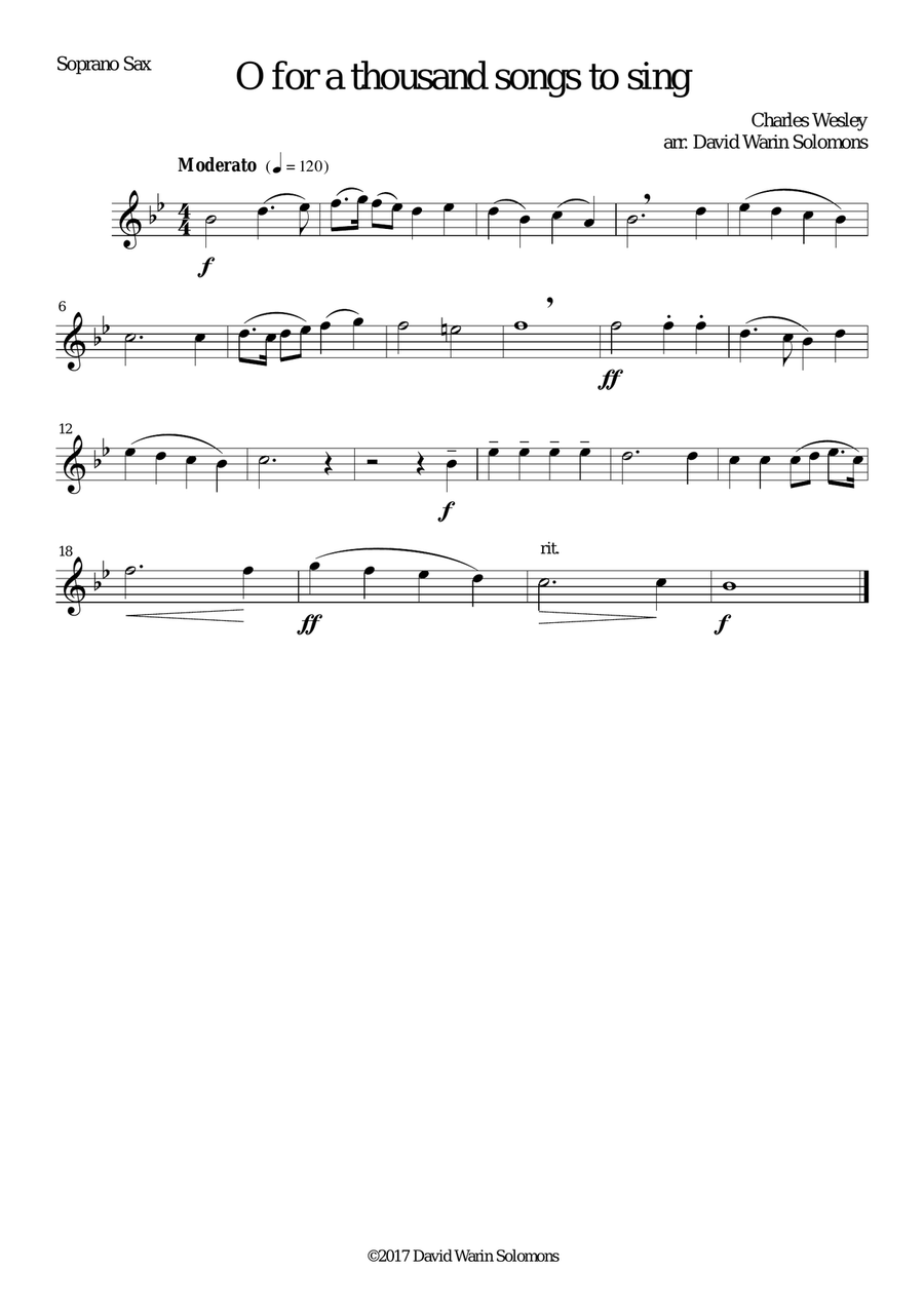 O for a thousand tongues to sing for saxophone quartet Saxophone Quartet scores gallery preview page 4