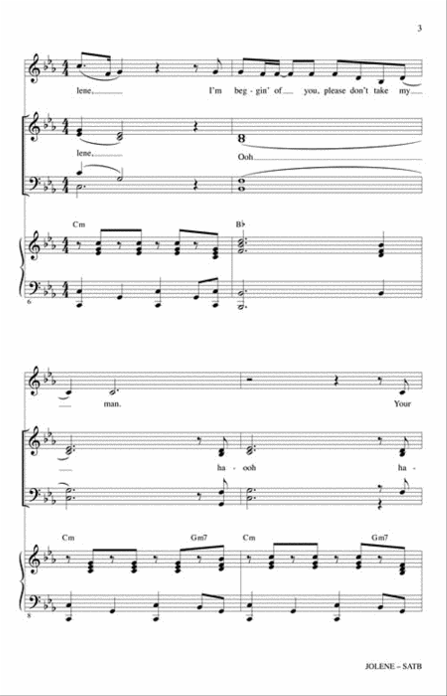 Jolene Choir scores gallery preview page 3