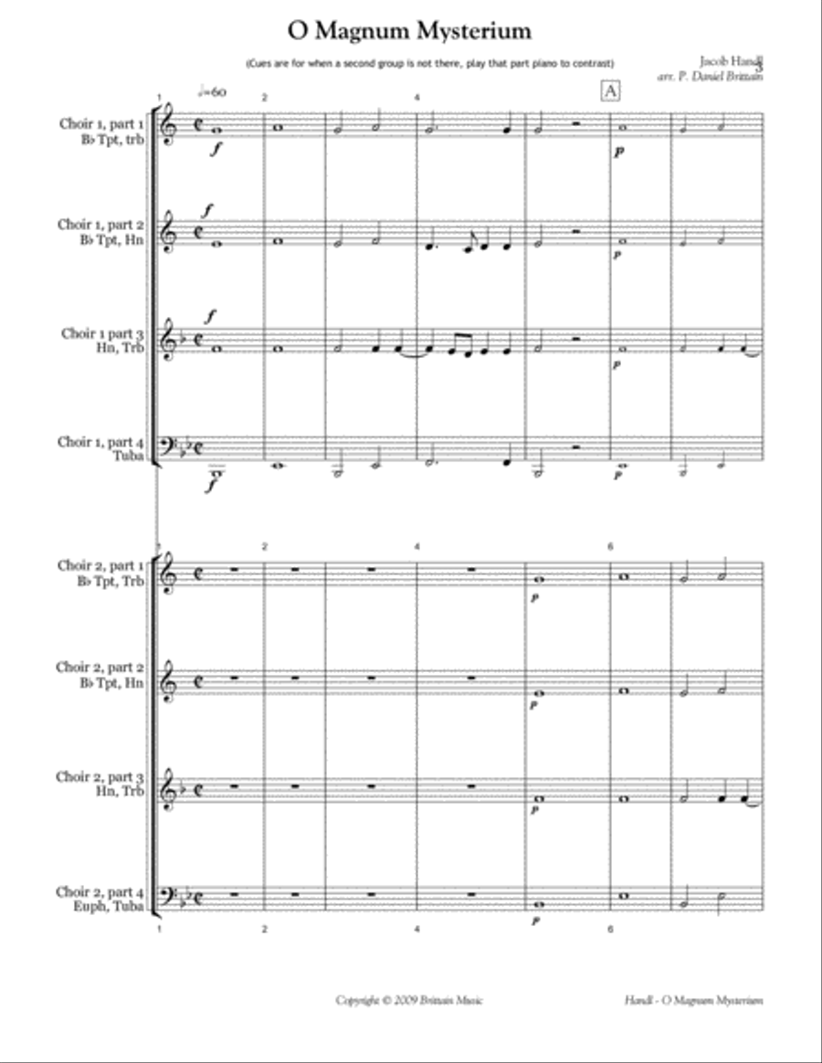 O Magnum Mysterium - brass choir Brass Ensemble scores gallery preview page 3