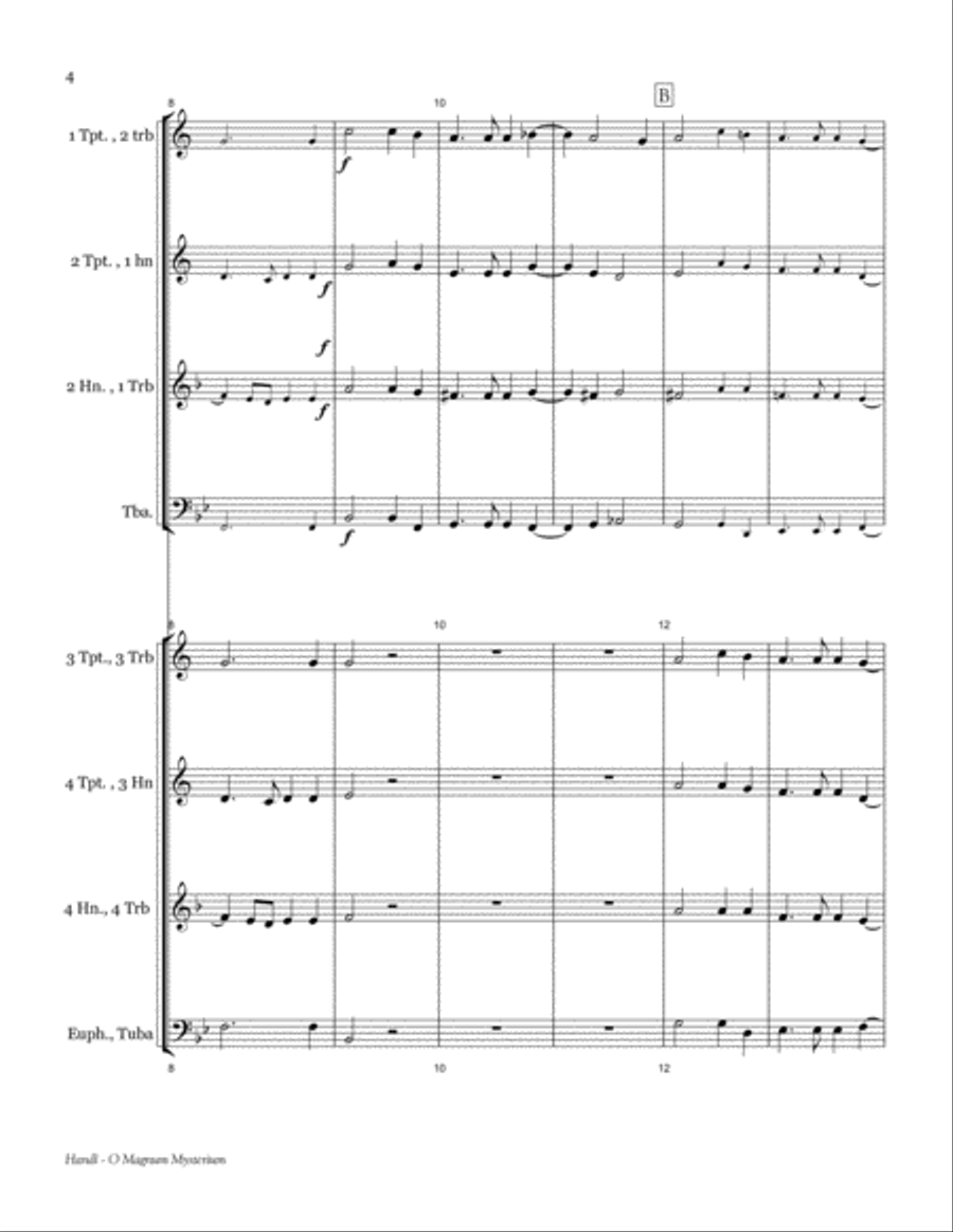 O Magnum Mysterium - brass choir Brass Ensemble scores gallery preview page 4