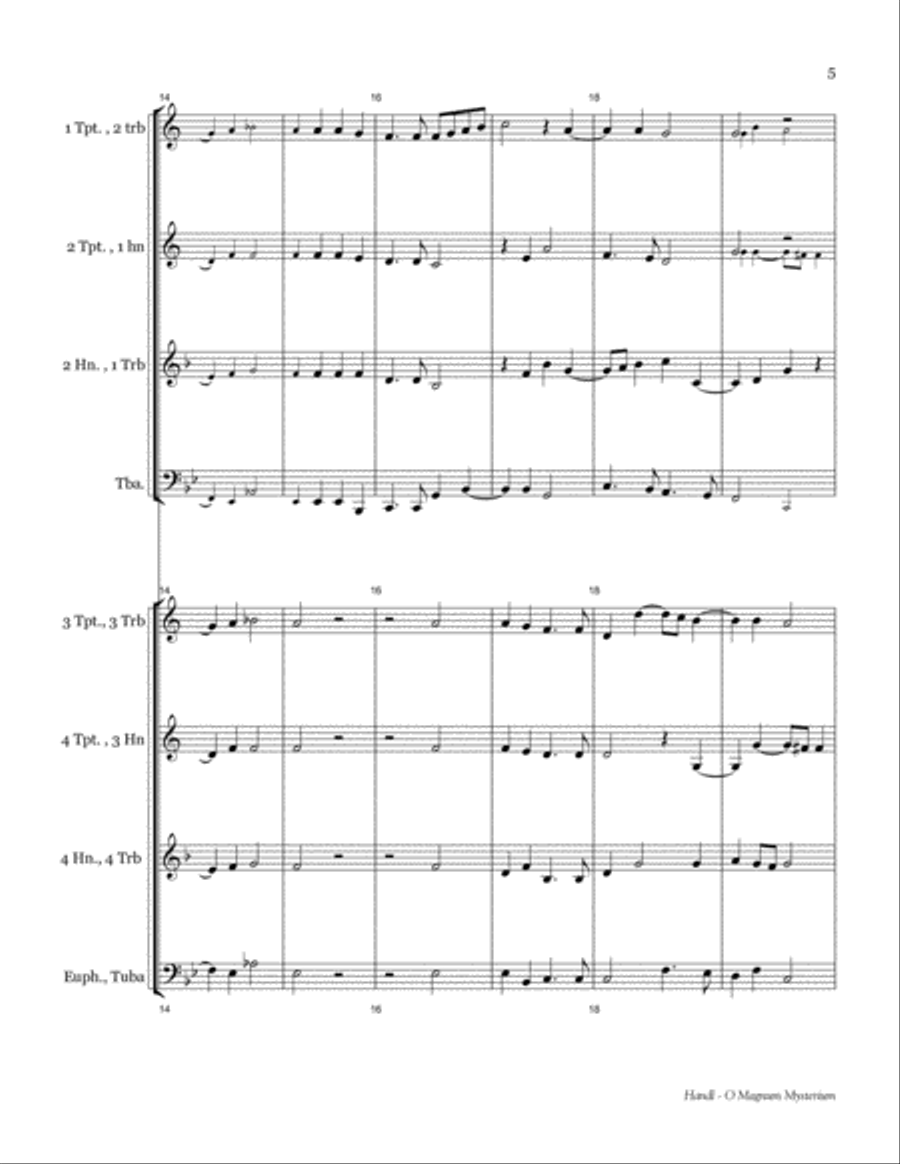 O Magnum Mysterium - brass choir Brass Ensemble scores gallery preview page 5