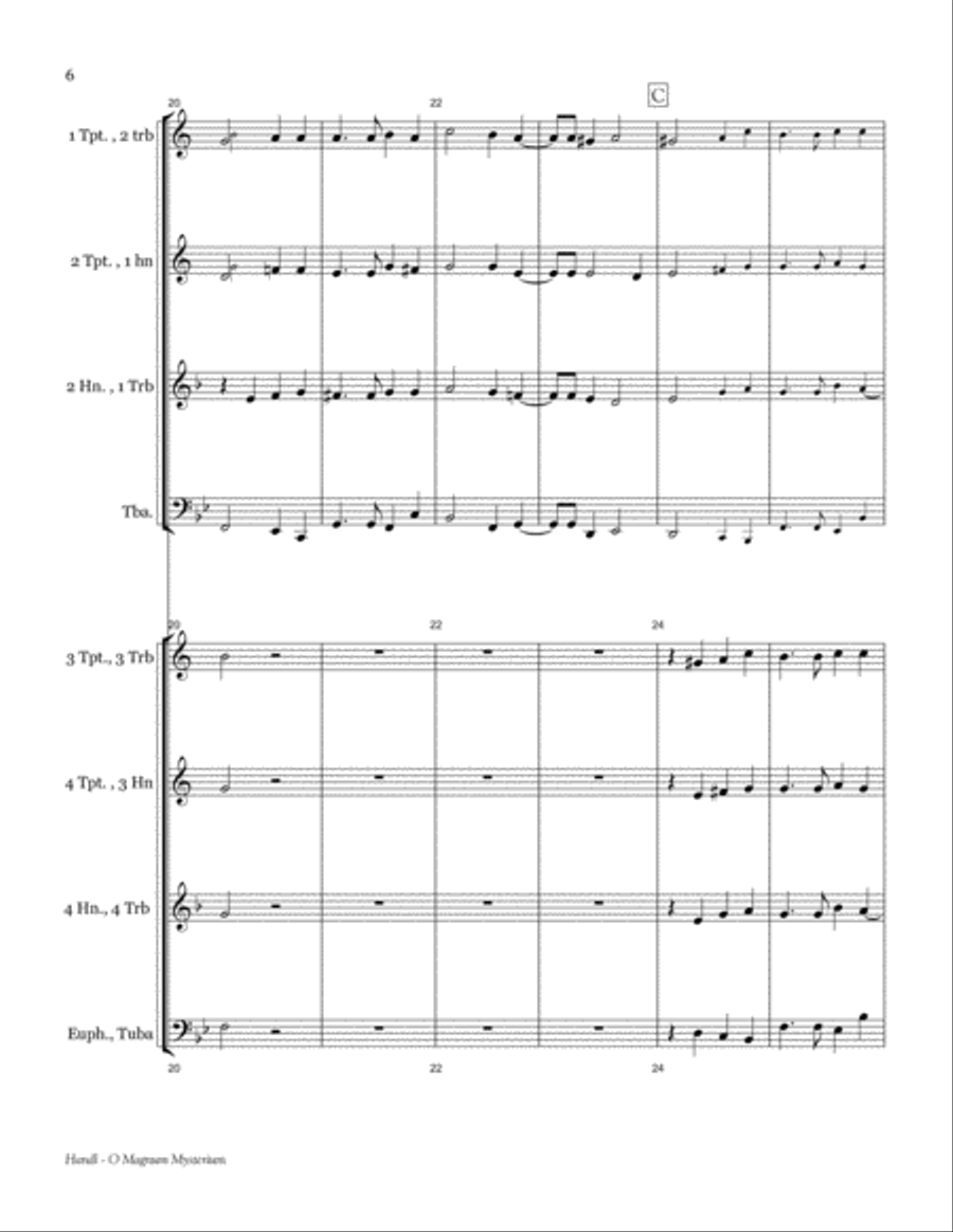 O Magnum Mysterium - brass choir Brass Ensemble scores gallery preview page 6