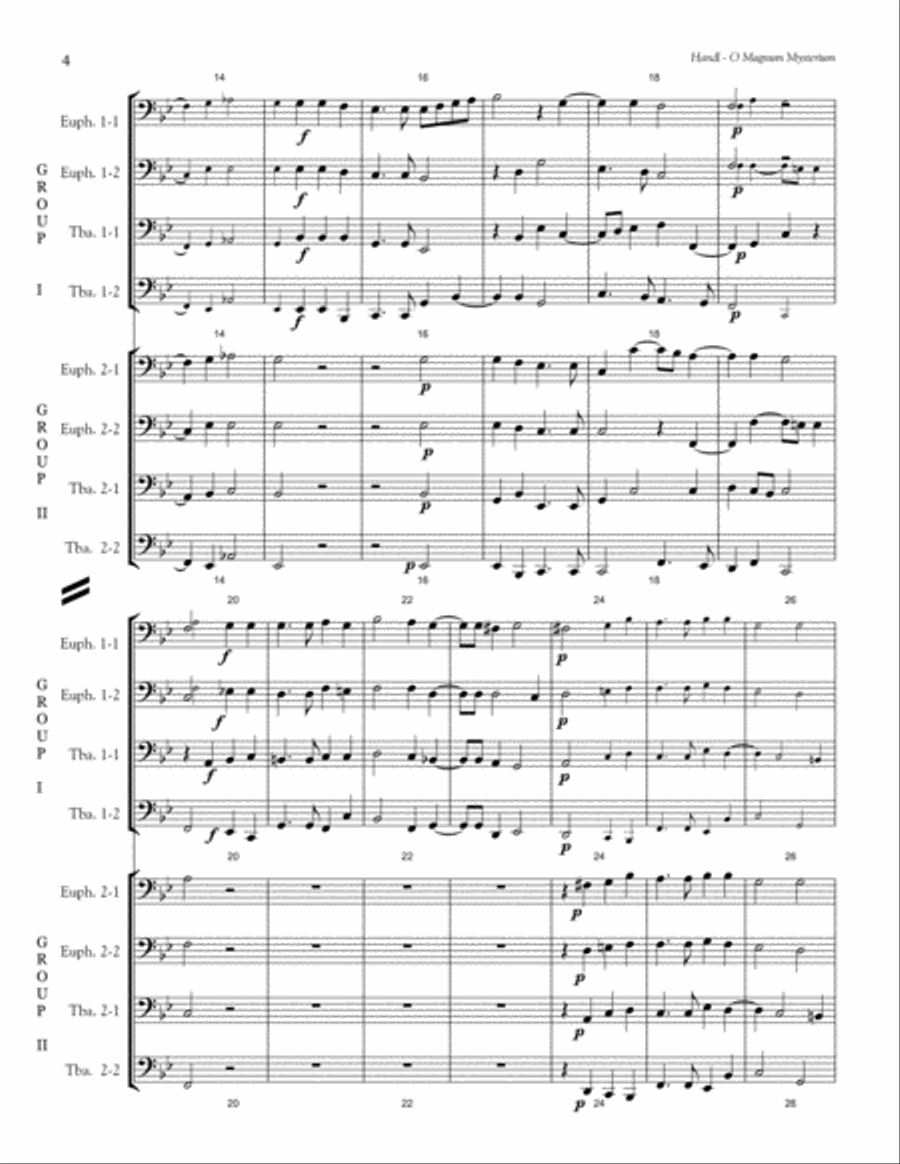 O Magnum Mysterium - Tuba-Euphonium double choir Double Choir scores gallery preview page 4