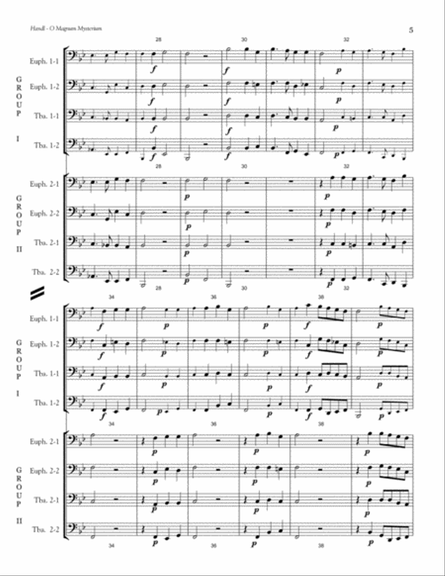 O Magnum Mysterium - Tuba-Euphonium double choir Double Choir scores gallery preview page 5