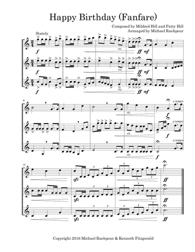Happy Birthday Fanfare (Trumpet Trio)