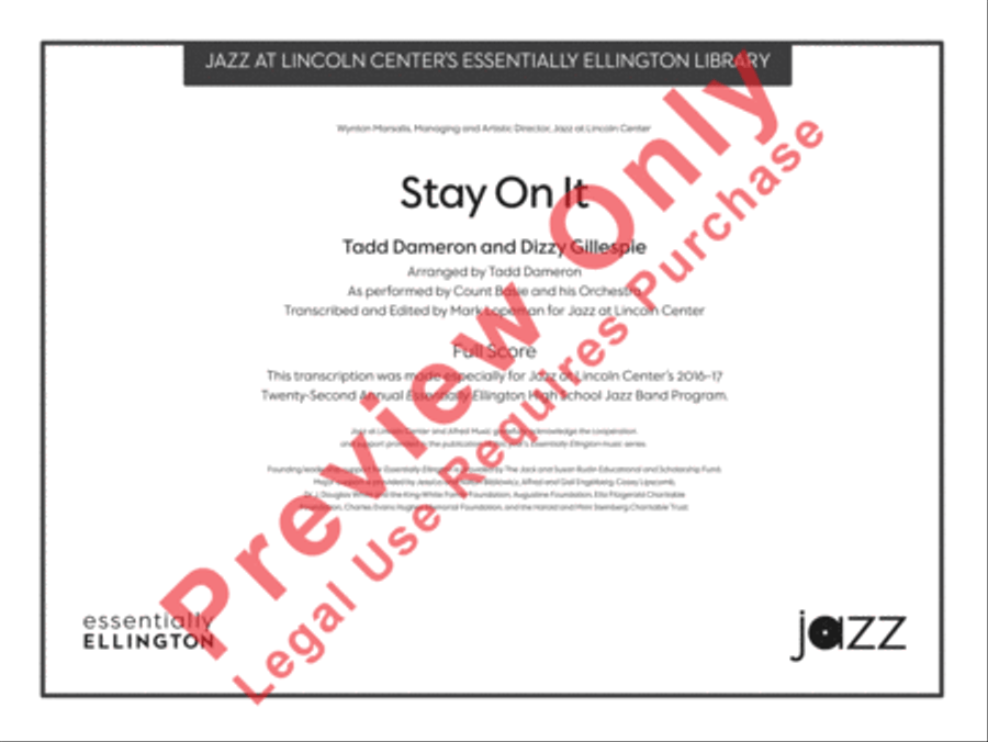 Stay On It Stay On It Jazz Ensemble scores gallery preview page 2