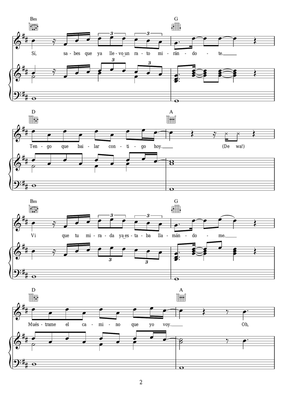 Despacito Despacito Piano, Vocal scores gallery preview page 2