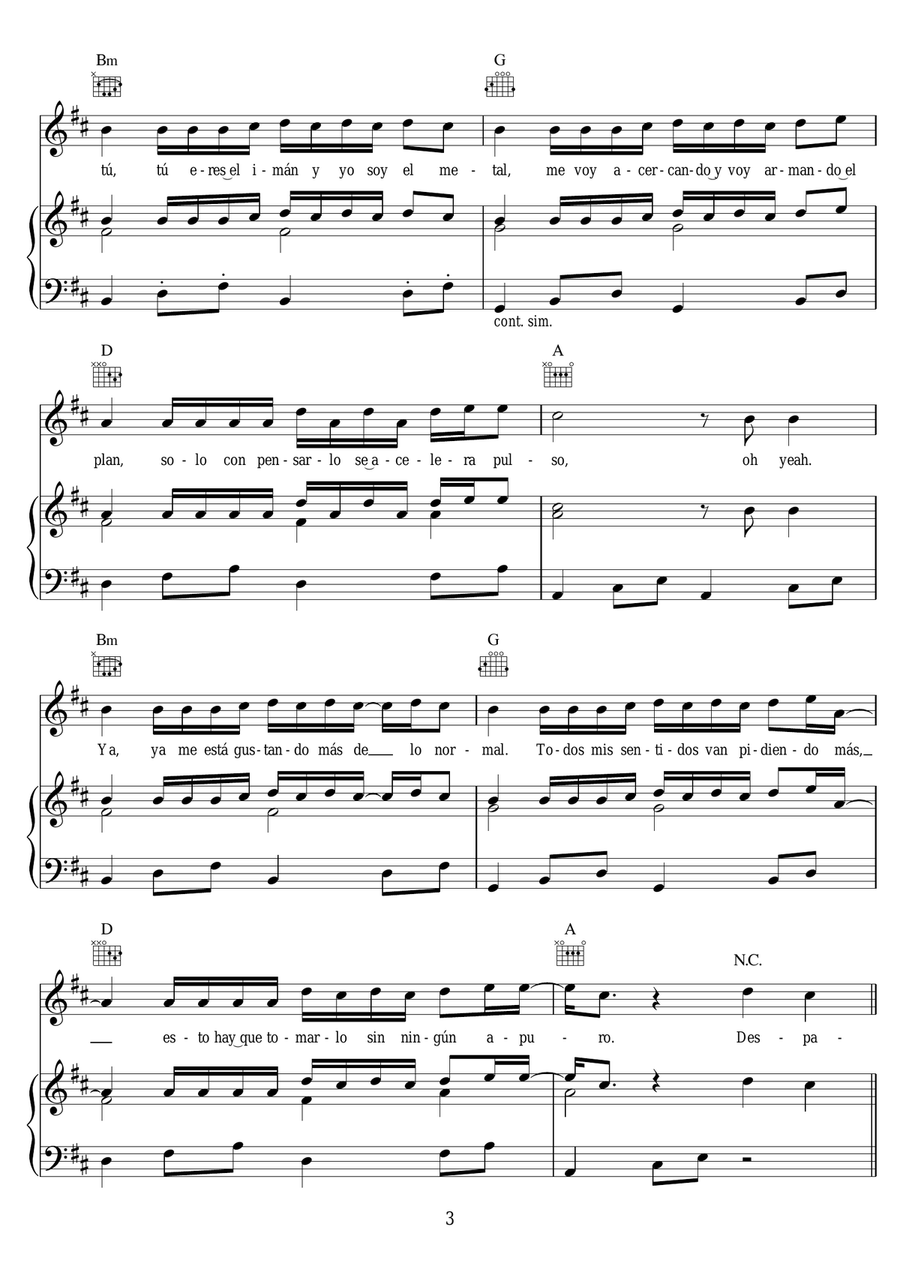 Despacito Despacito Piano, Vocal scores gallery preview page 3