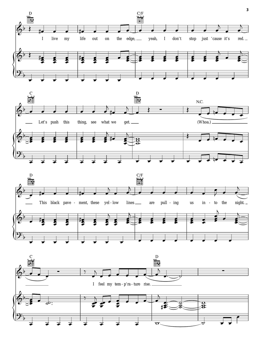 Ride (from Cars 3) Ride (from Cars 3) Piano, Vocal, Guitar scores gallery preview page 3