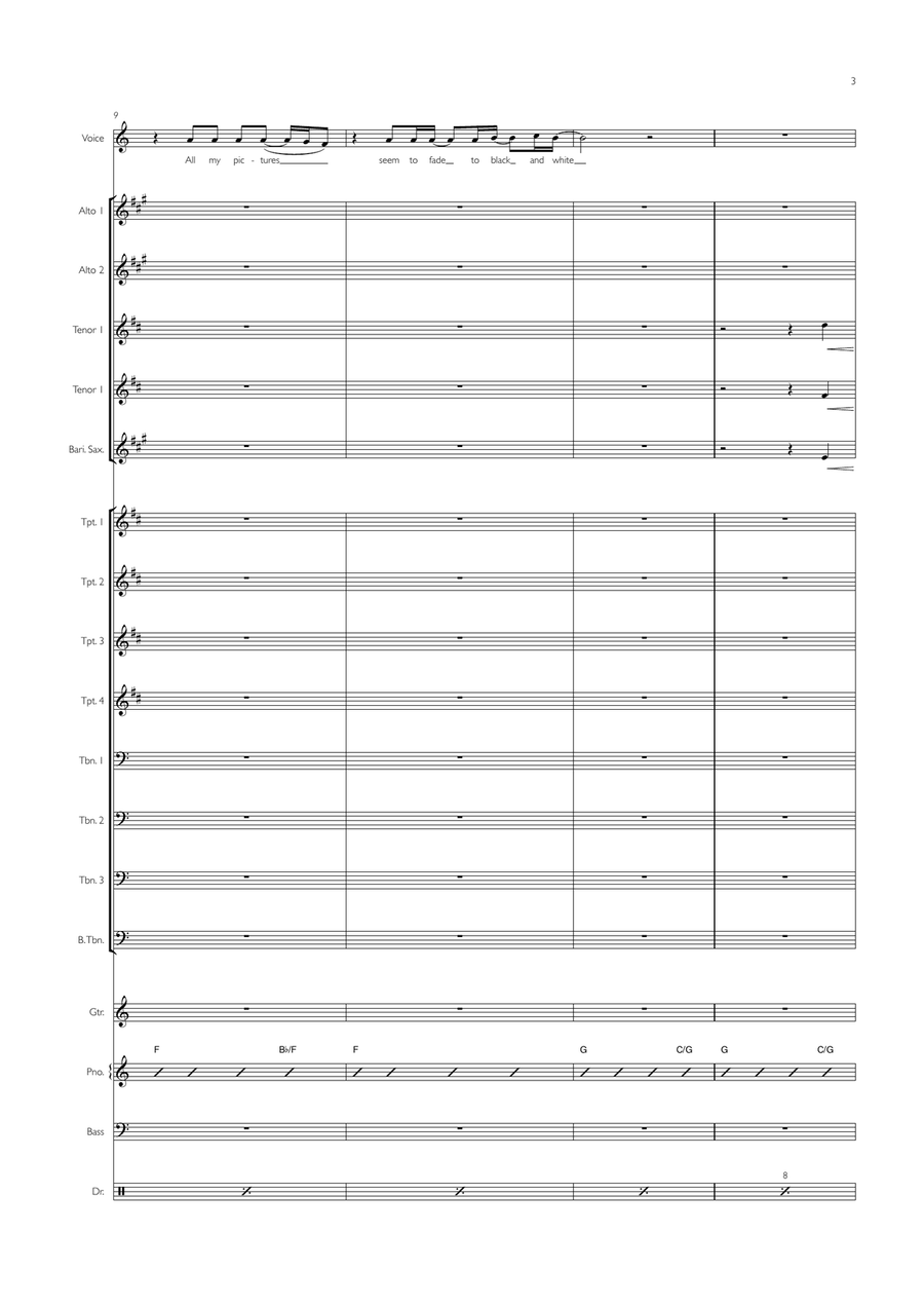 Don't Let The Sun Go Down On Me Jazz Ensemble scores gallery preview page 3