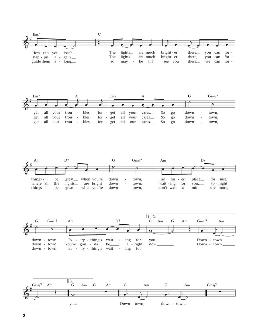 Downtown (from The Daily Ukulele) (arr. Liz and Jim Beloff) Ukulele scores gallery preview page 2