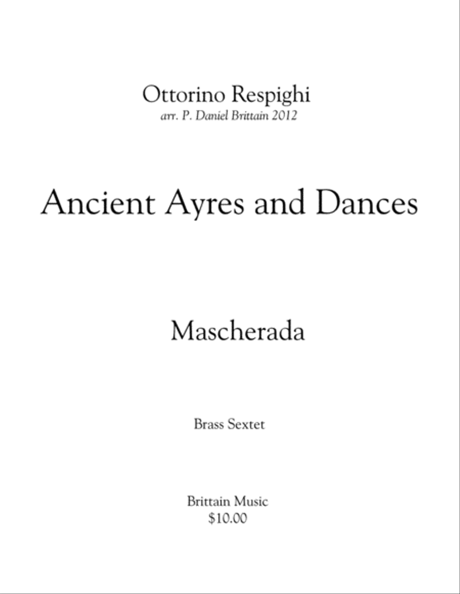Mascherada from Ancient Ayres and Dances Brass Ensemble scores gallery preview page 1