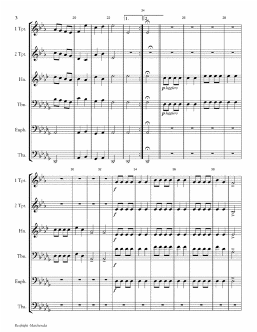 Mascherada from Ancient Ayres and Dances Brass Ensemble scores gallery preview page 4