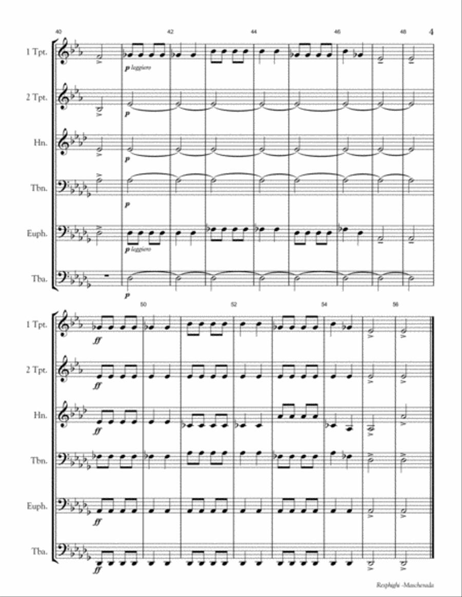 Mascherada from Ancient Ayres and Dances Brass Ensemble scores gallery preview page 5