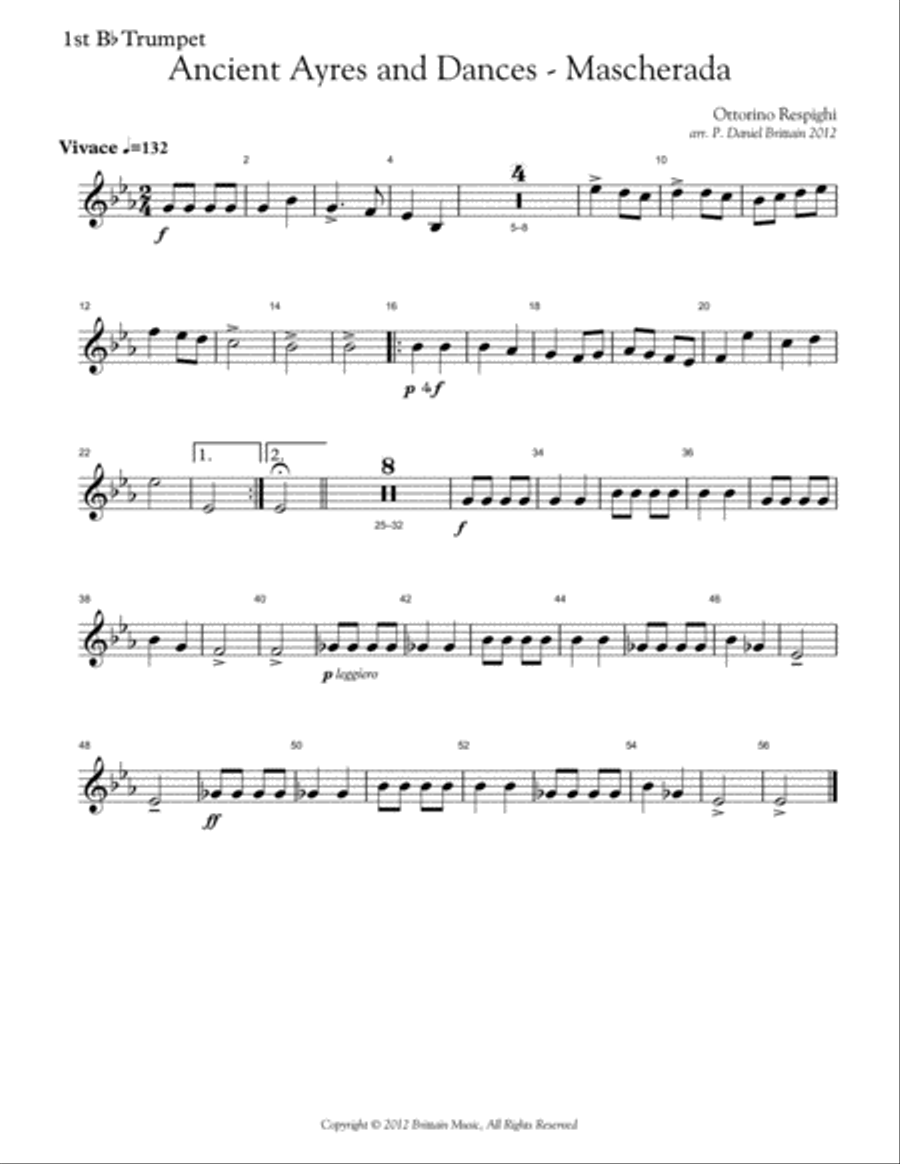 Mascherada from Ancient Ayres and Dances Brass Ensemble scores gallery preview page 6