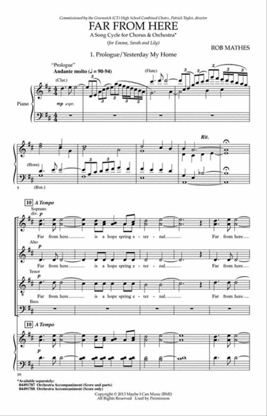 Far From Here (Song Cycle for Chorus and Orchestra) Choir scores gallery preview page 2