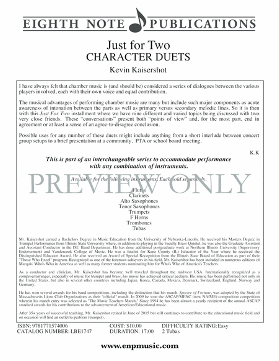 Just for Two -- Character Duets Small Ensemble scores gallery preview page 2